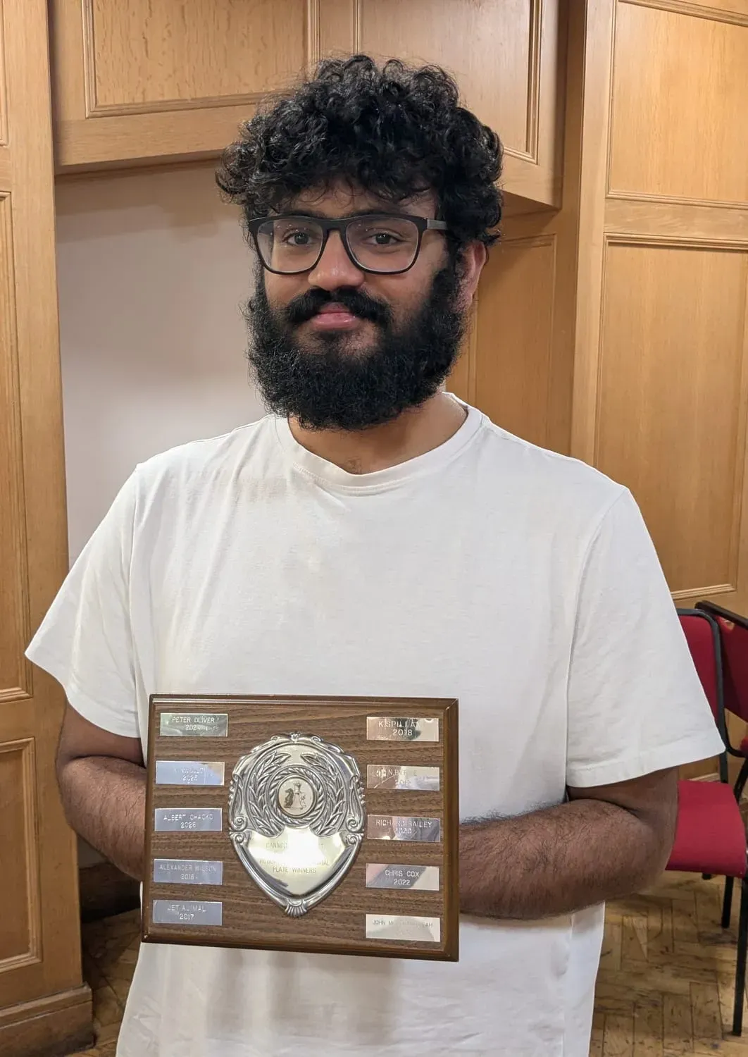 Albert Chacko with the Robert Ward Plate