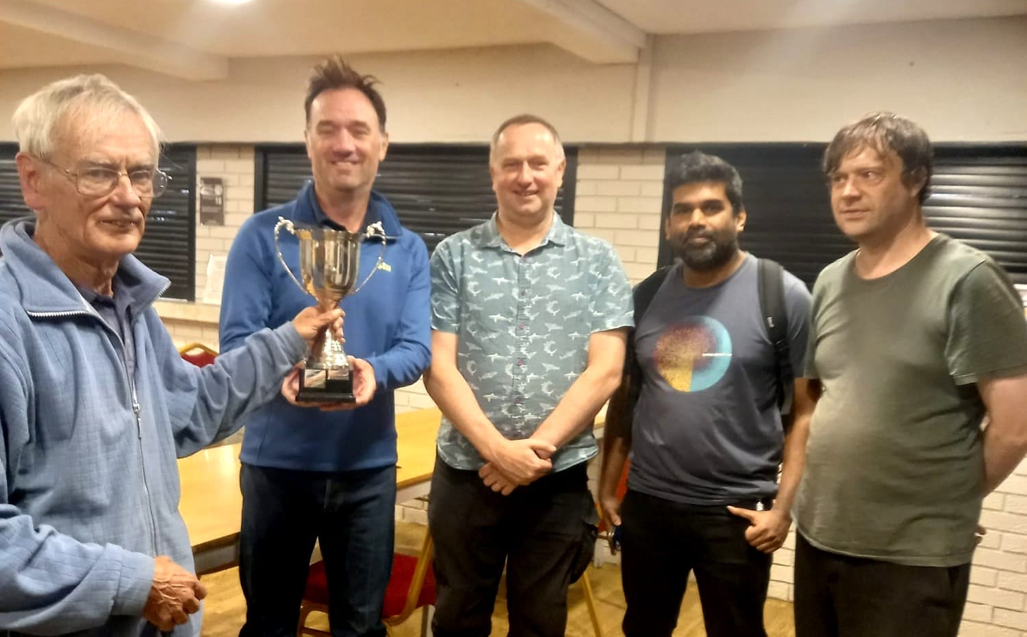 Members of the winning Burton team